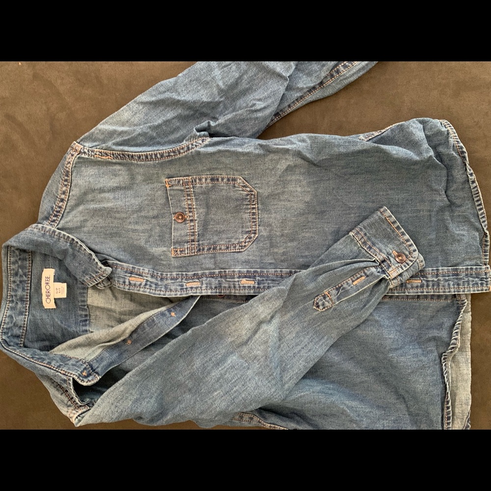 Cherokee button up denim size 6-7